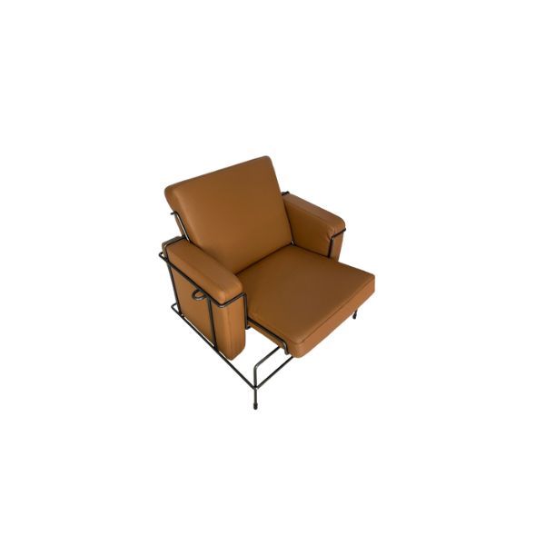 Armchair in painted steel and leather (brown), Magis image