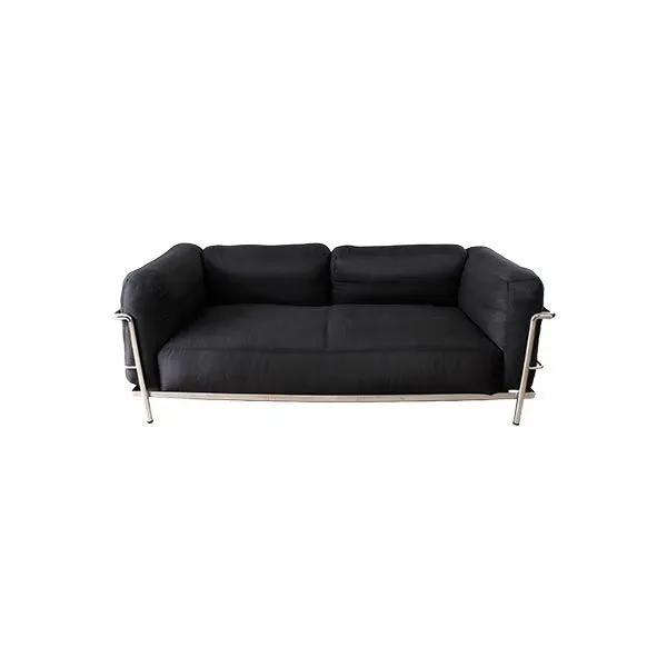 Lc3 sofa in black fabric, Cassina 