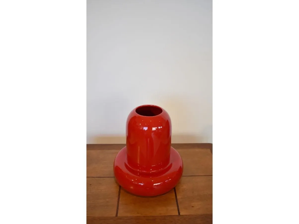 Vaso Bombolo rosso in ceramica, Ceramiche Pozzi  3