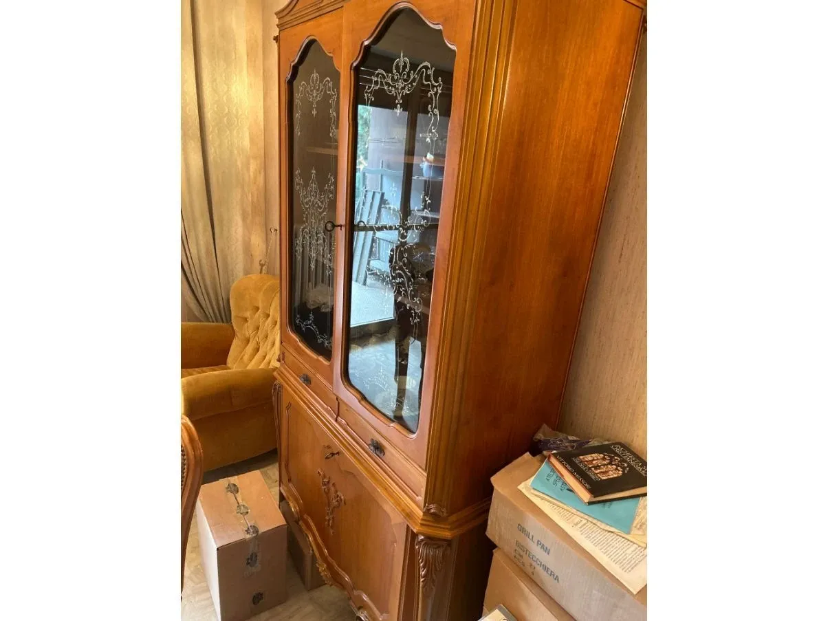 Vetrina vintage in legno di noce (anni '70),  3