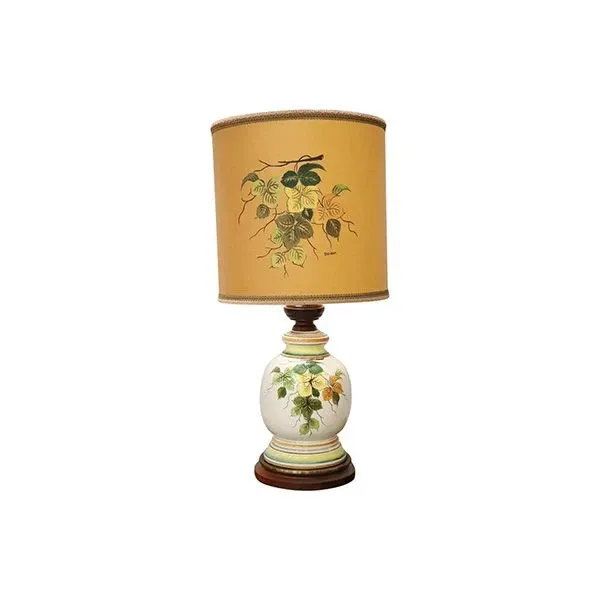 Lampada da tavolo vintage in ceramica dipinta decorata (anni '80), image