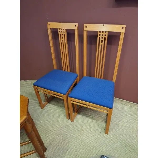 Set of 2 Gallery 80 chairs in blue beech, Giorgetti 2