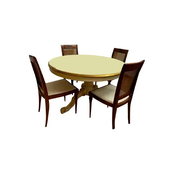 Vintage set with round table and 4 chairs image