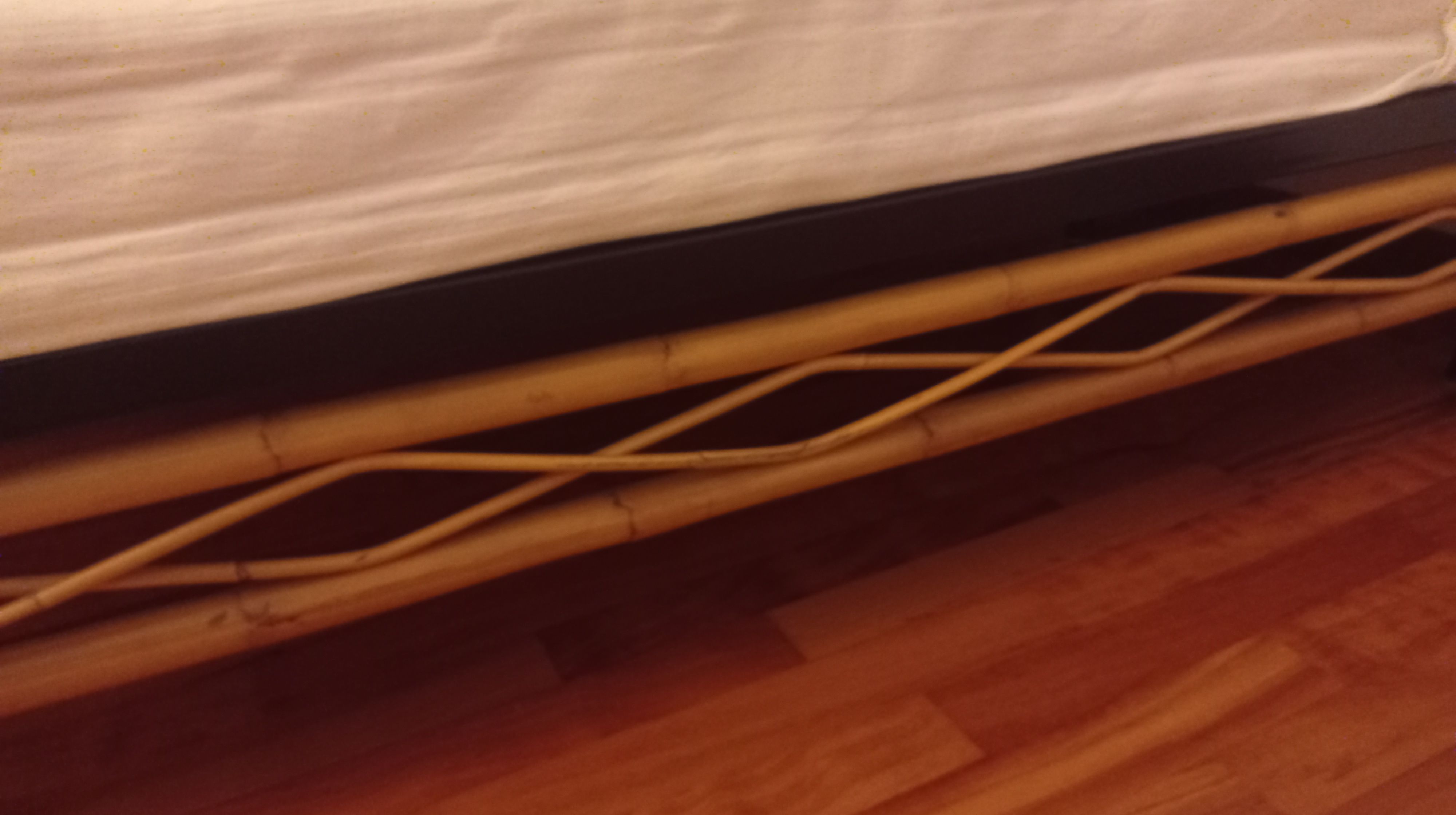 Struttura letto singolo in bambù e vimini (anni '70) Side