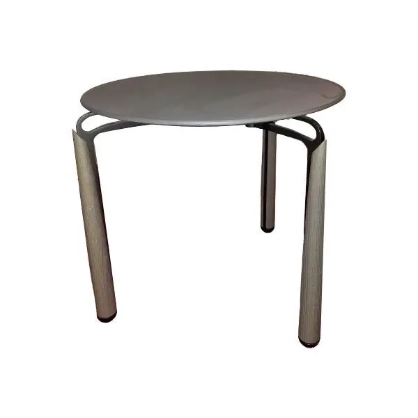 Runder Couchtisch aus grauer Eiche Deck 