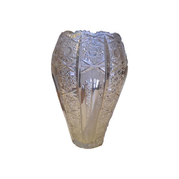 Vintage carved crystal vase, image