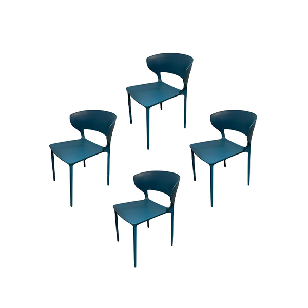 Set of 4 stackable chairs with polyurethane shell Koki, Desalto image