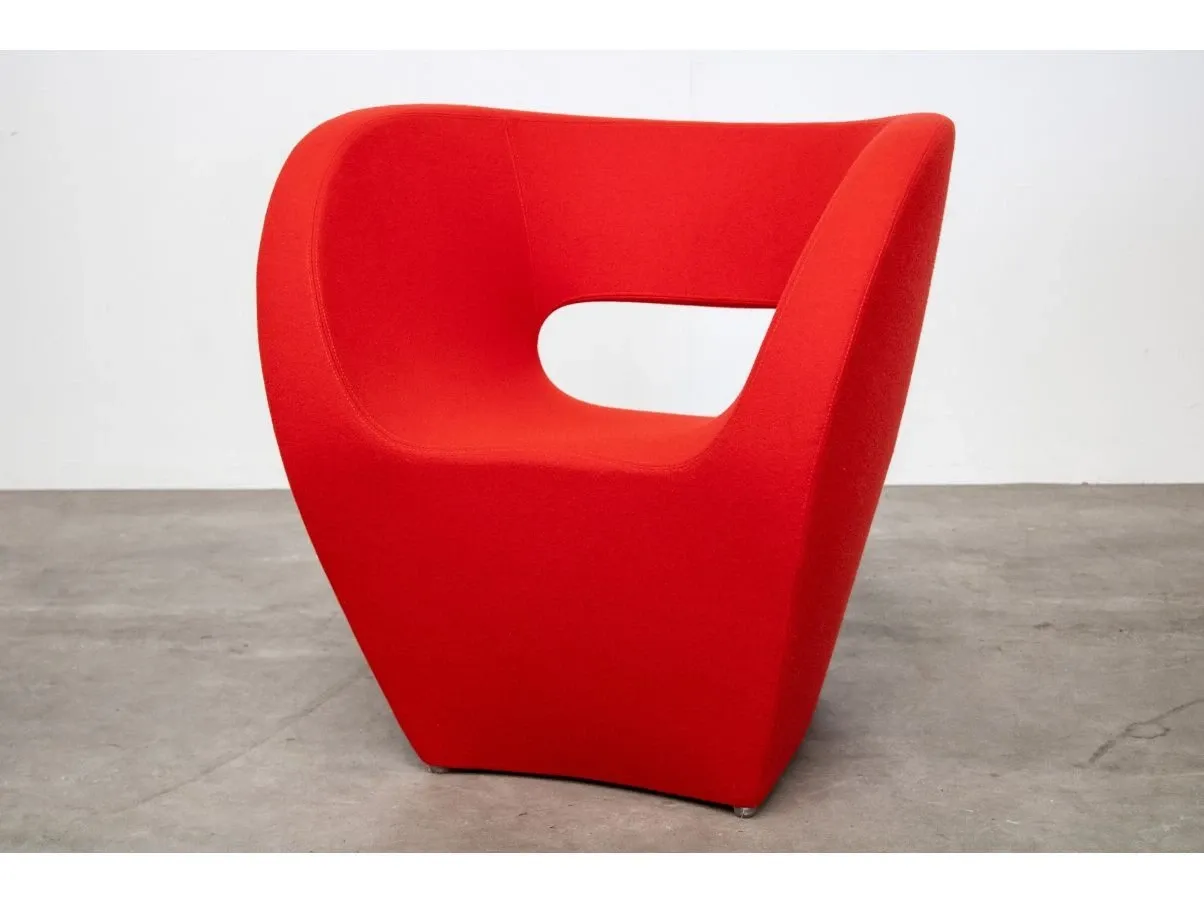 Victoria and Albert armchair in red wool by Ron Arad, Moroso image