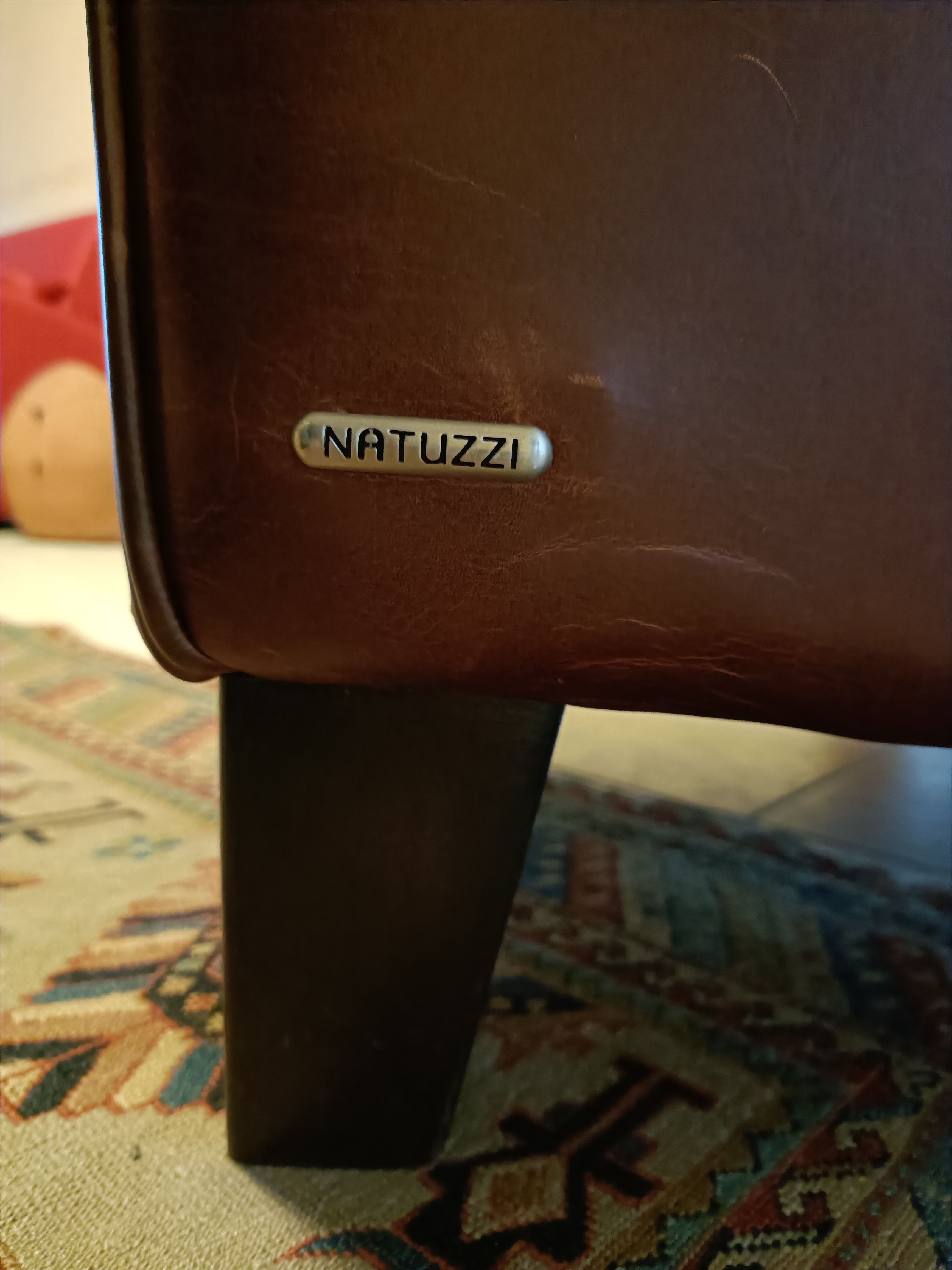 Fauteuil relax en cuir marron Brand