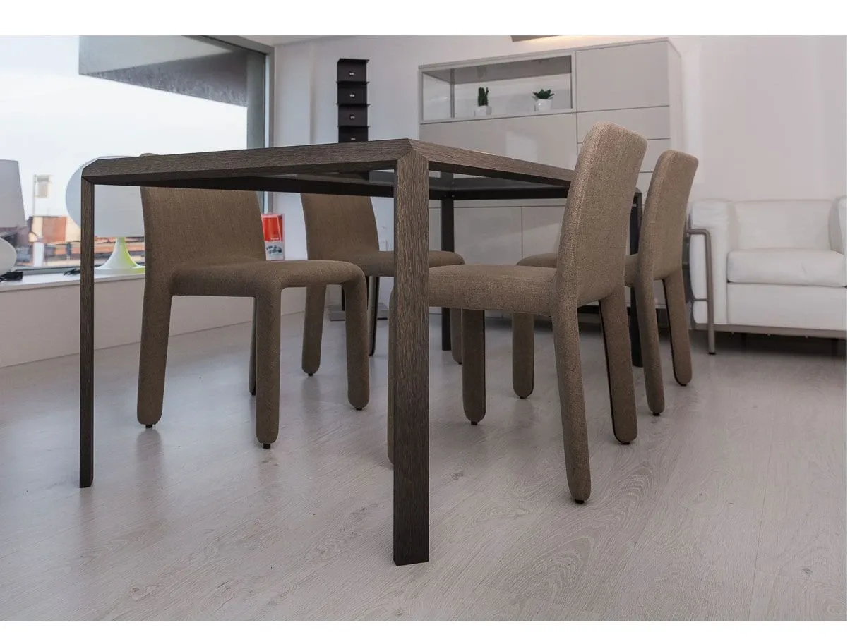Set of 4 Glove Up chairs with removable fabric (beige