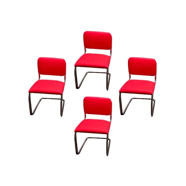 Set of 4 Cesca chairs mod. B32 (red), MDF Italia image