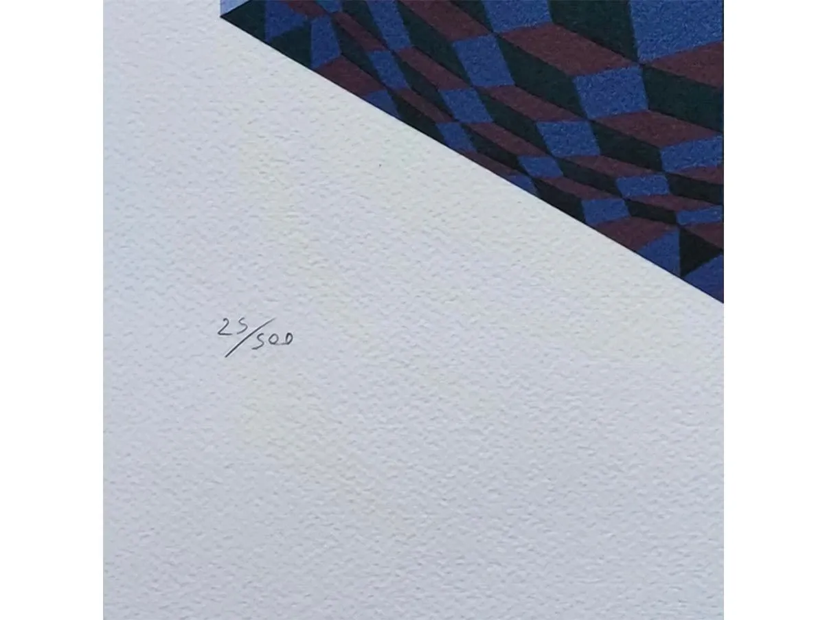 1970s Original Gorgeous Victor Vasarely Op Art Limited Edition