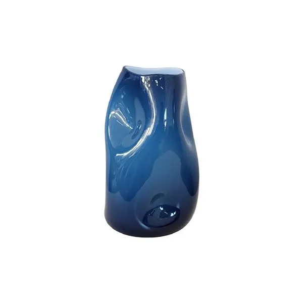 Vintage blue Murano glass vase (1970s), image