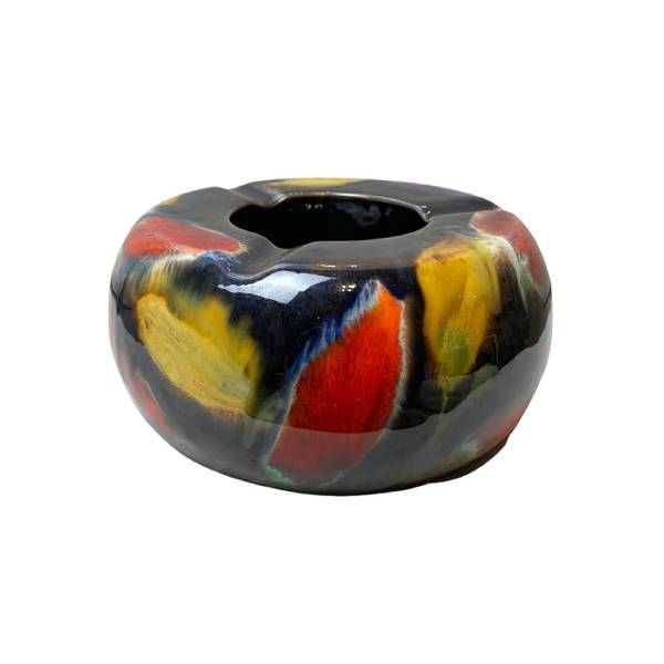 Polychrome ceramic ashtray, Céramique Ricard image