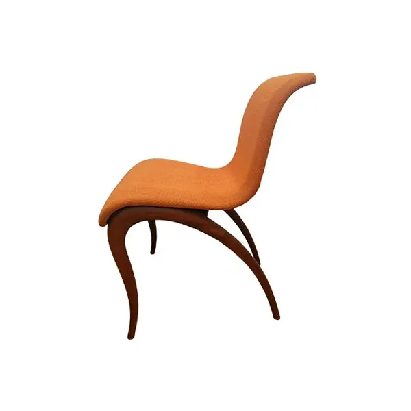 Anxie chair with back in curved wood and fabric, Porada image