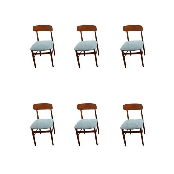 Set of 6 vintage chairs in wood and fabric (1960s), Pastoe image