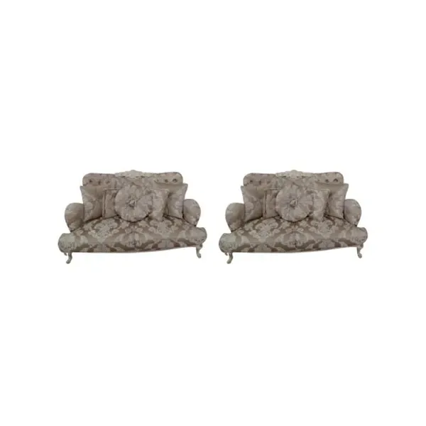 Set of 2 2-seater sofas in decorated fabric, Volpi 