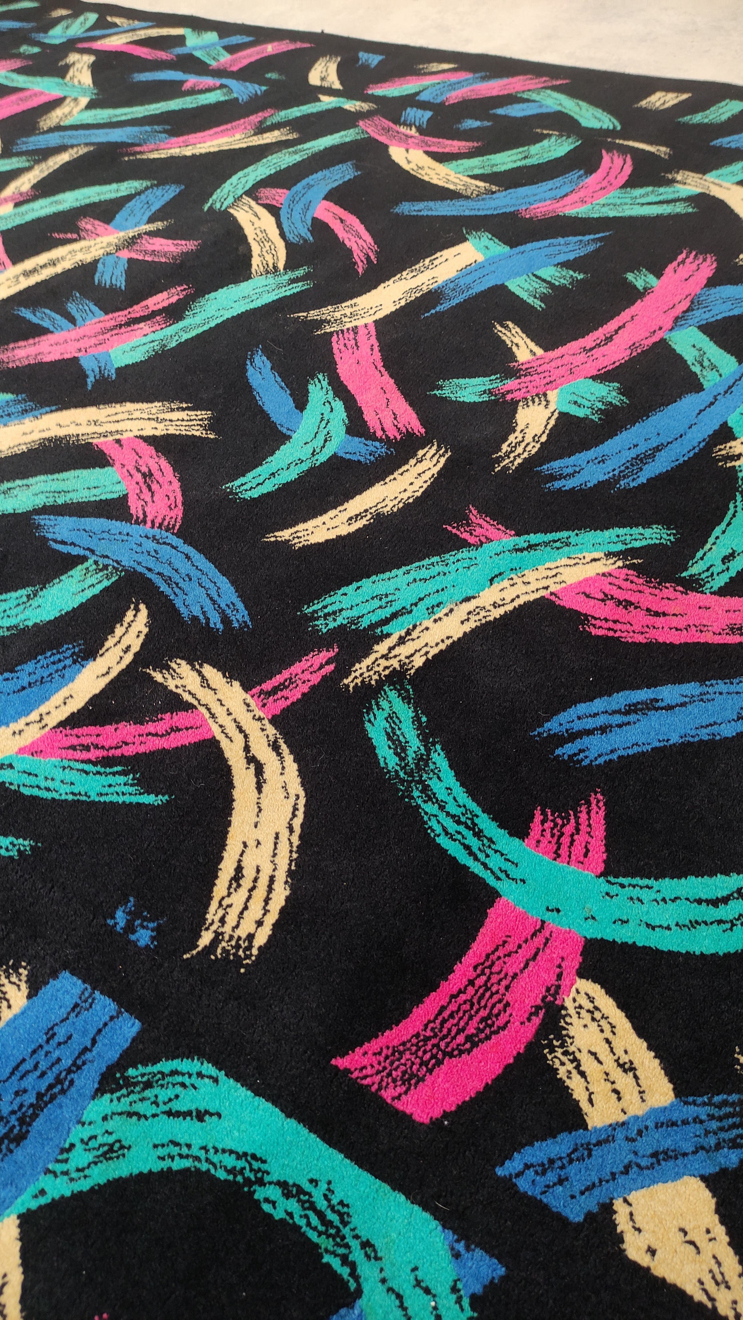 Tappeto rettangolare Ottavio in lana multicolore (anni '80) Details