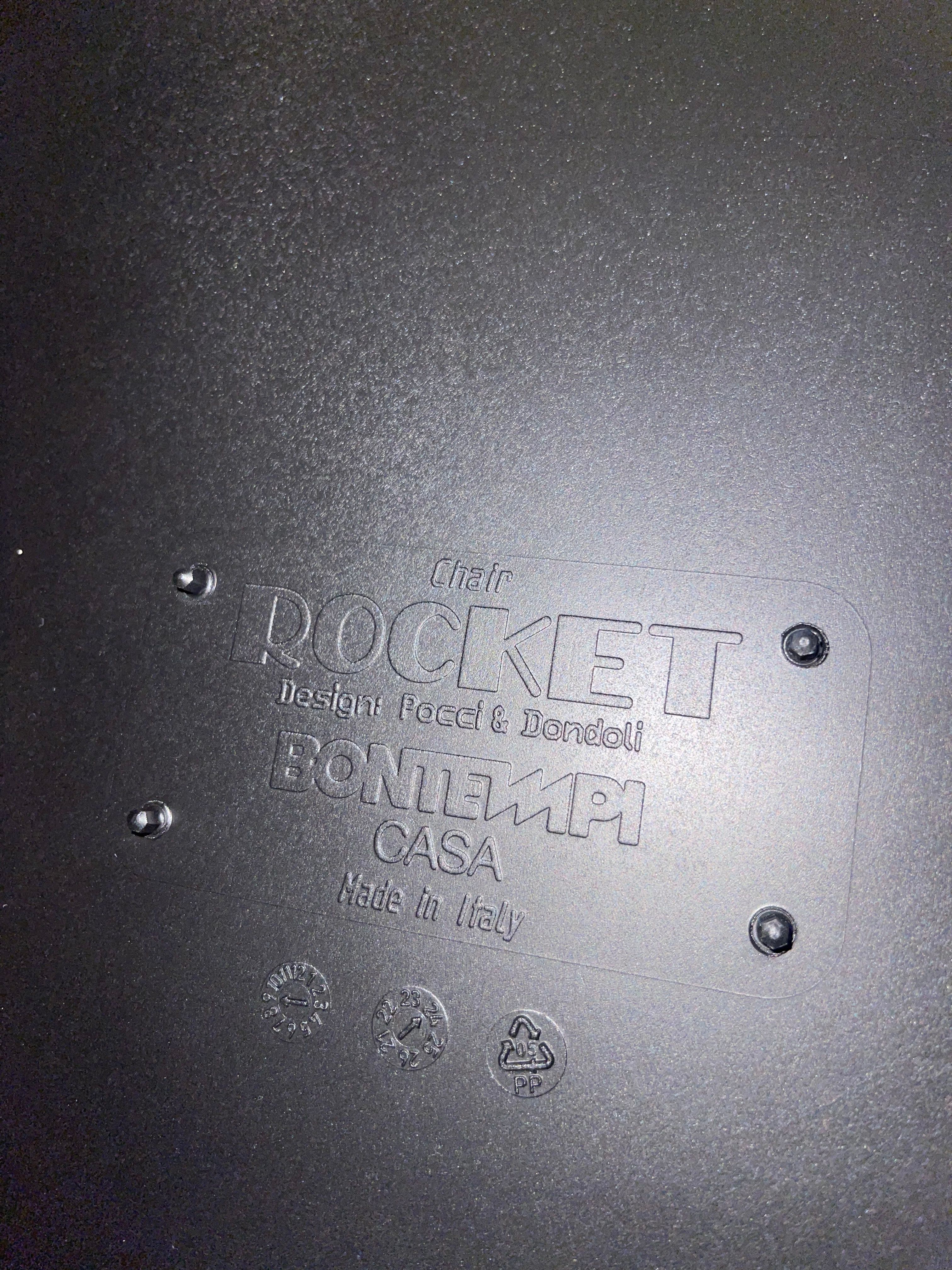 Set di 4 Sedie Rocket in polipropilene nero, Bontempi  Brand