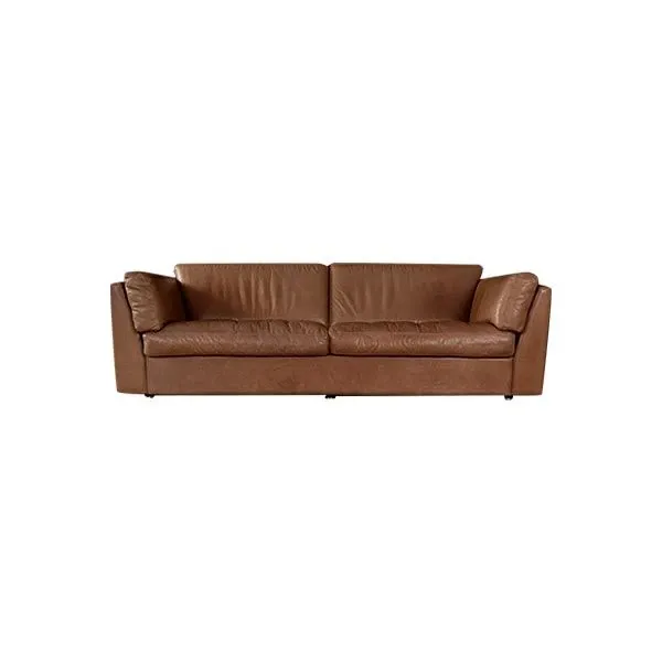 Vintage Ledersofa Cognac Braun (70er Jahre) 