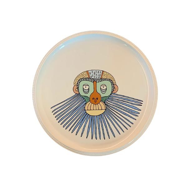 Large Primates plate in ceramic (white), Bosa image