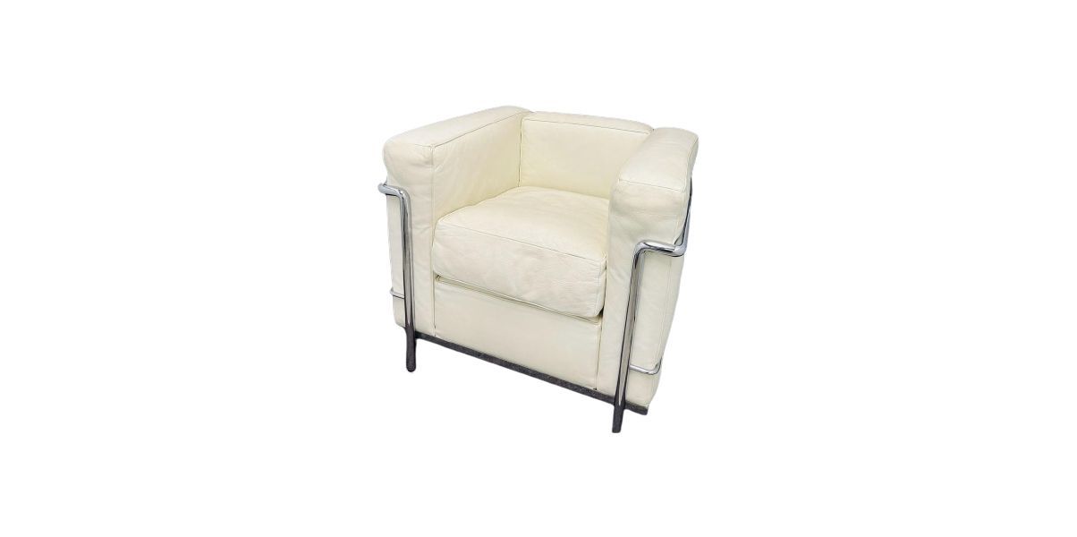 Lot de 2 fauteuils Casita Calgary FAUCALBLE en tissu blanc et métal