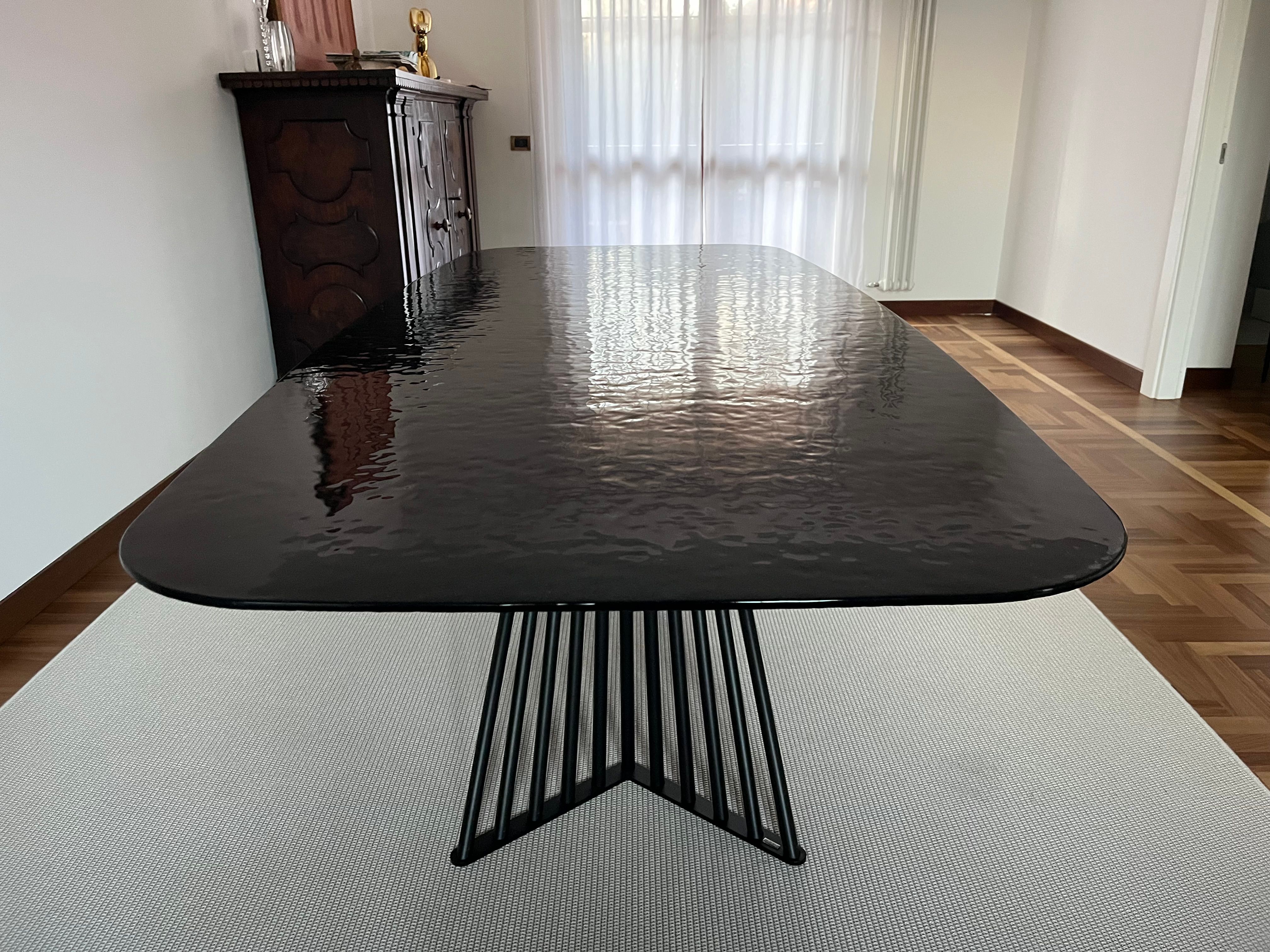 Table rectangulaire Paris en verre et métal Side