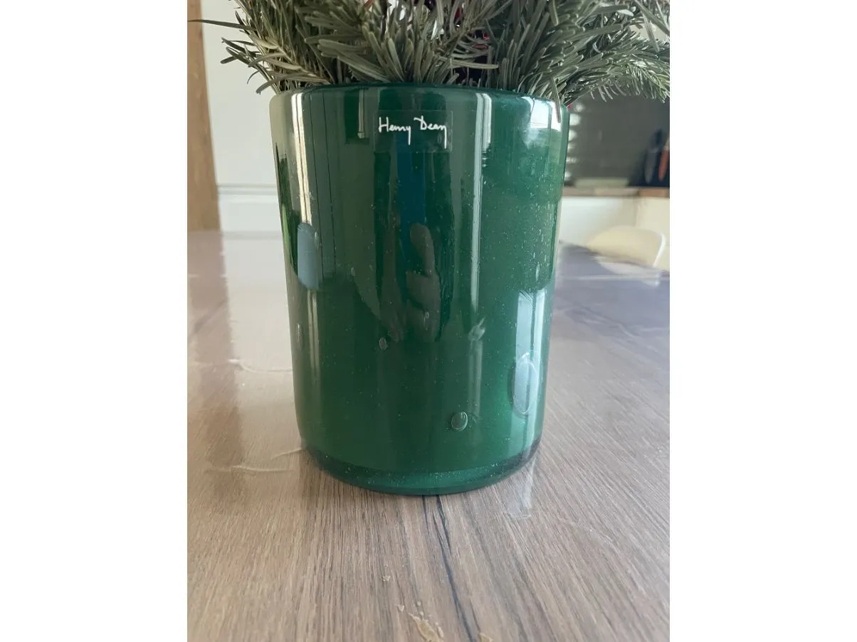 Green Murano glass vase, Henry Dean 1