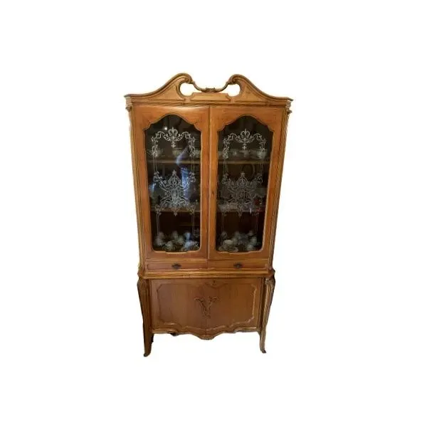 Vetrina vintage in legno di noce (anni '70),  