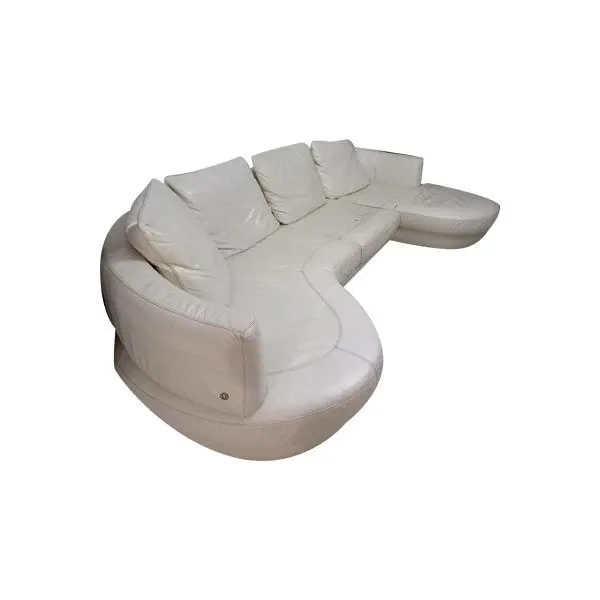 Rondo sofa in ivory leather, Natuzzi image