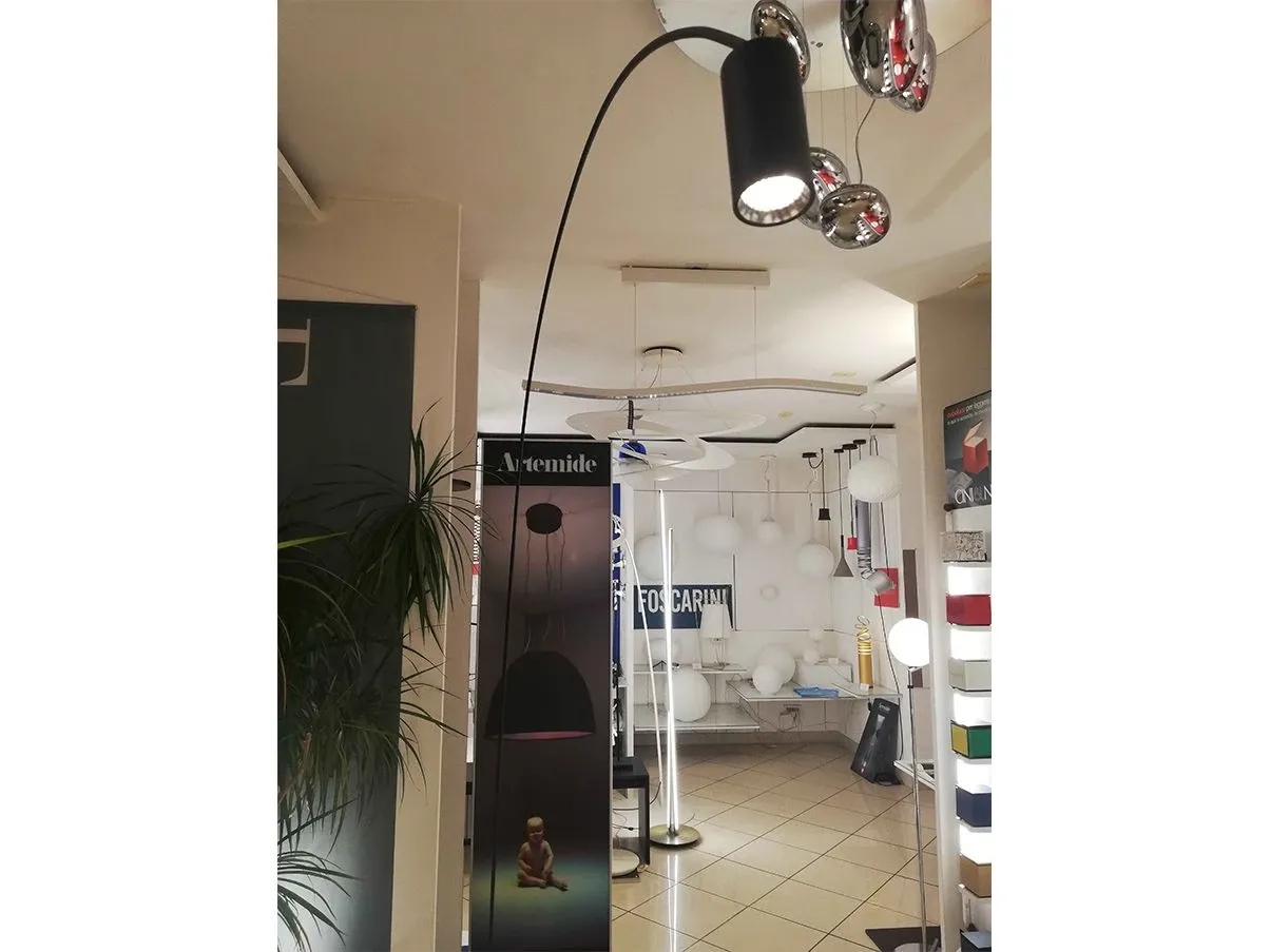 Lampada da terra Fox ad arco regolabile (nero) 2