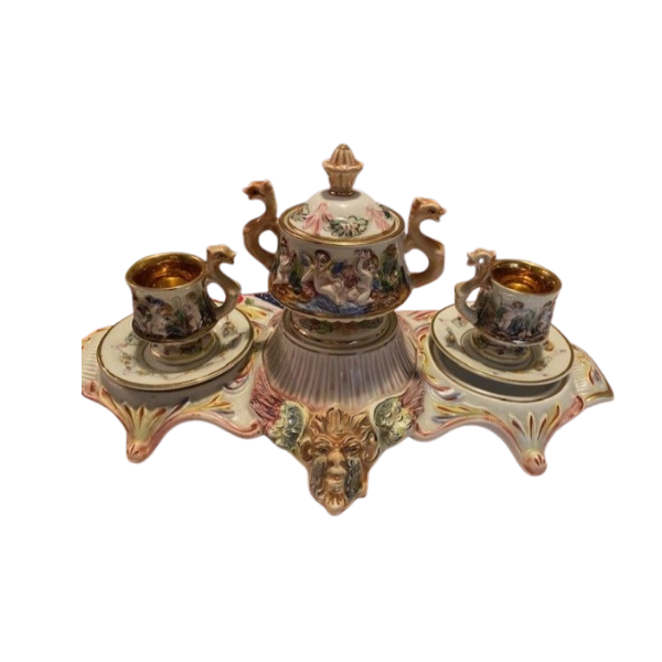 Set di tazzine zuccheriera e alzatina Tete à Tete in ceramica, Capodimonte image