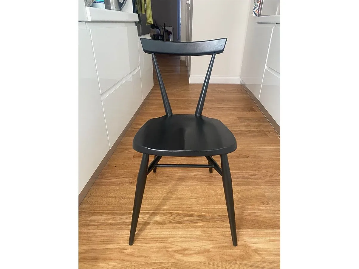Sedia Stacking in legno verniciato (nero), Ercol 4