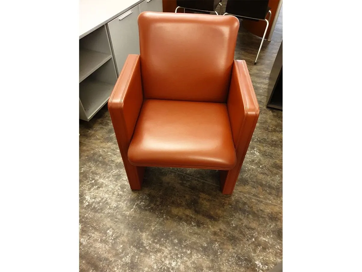 THF 96 armchair with leather wheels (red), Poltrona Frau 2