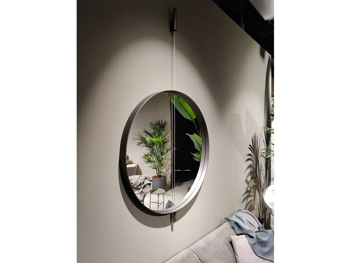 Galileo round mirror in steel (black), Living Divani 4