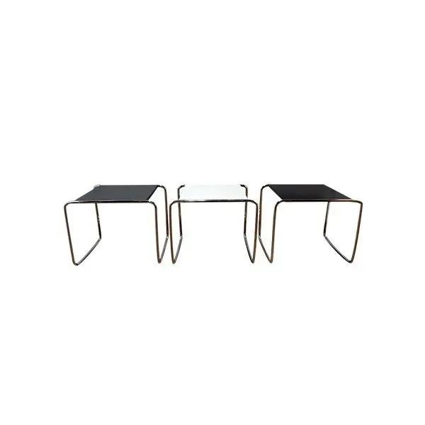 Set of 3 iconic Laccio B10 coffee tables by Marcel Breuer, Alivar image