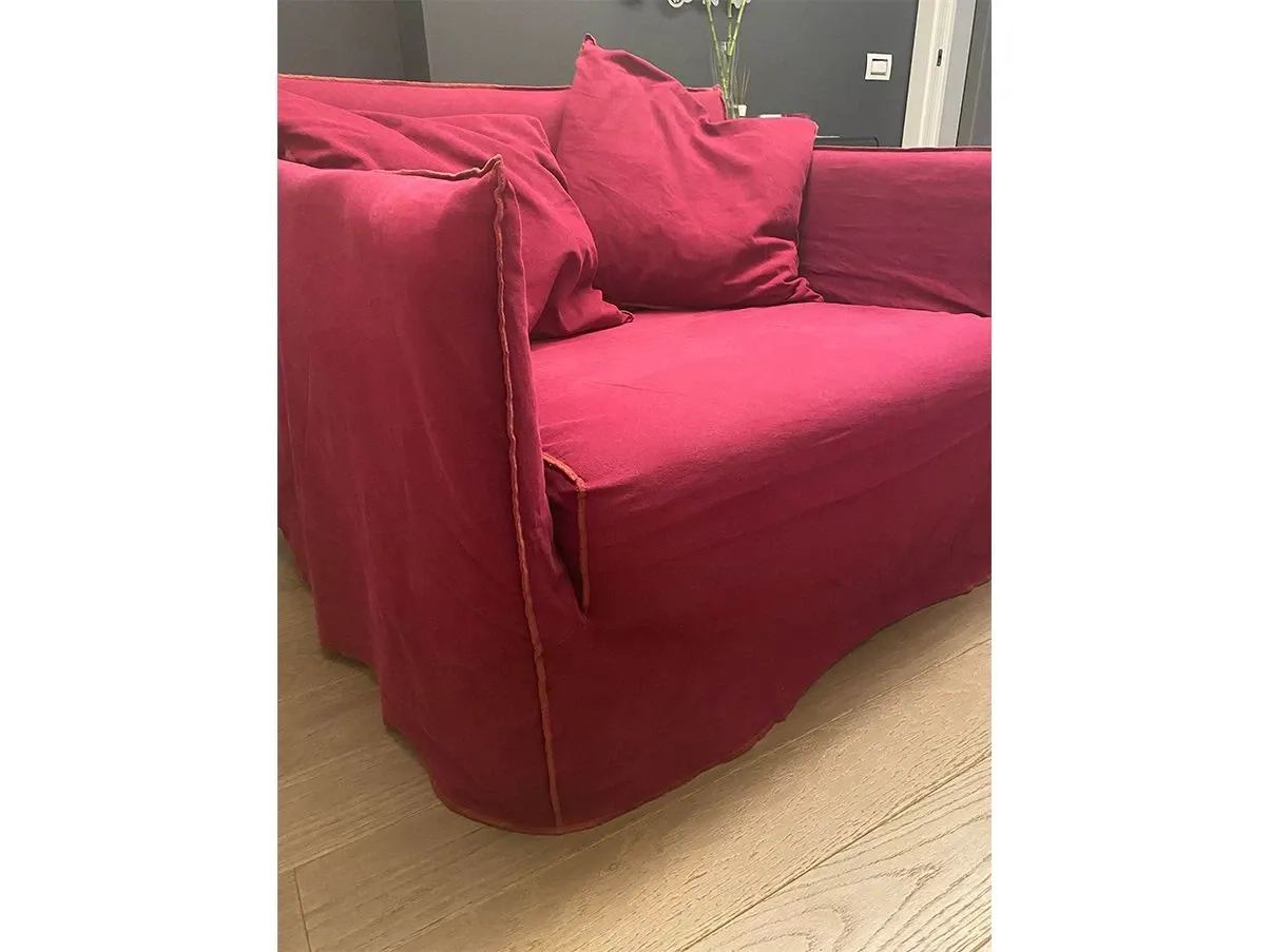 Ghost armchair in removable fabric (bordeaux) 3