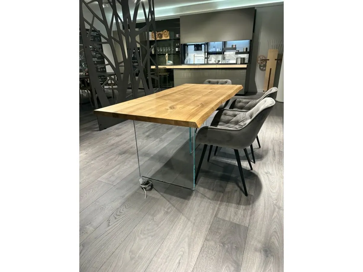 Rectangular table in wood and crystal, La Forma 6