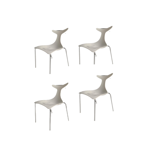 Set 4 sedie Delfy di Gino Carollo, Ciacci image