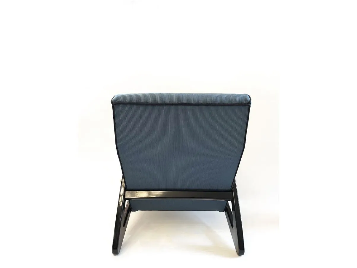 Set 2 poltrone vintage in cotone blu (anni '50), 2
