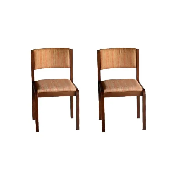 Set of 2 vintage chairs in wood and fabric (1960s) image