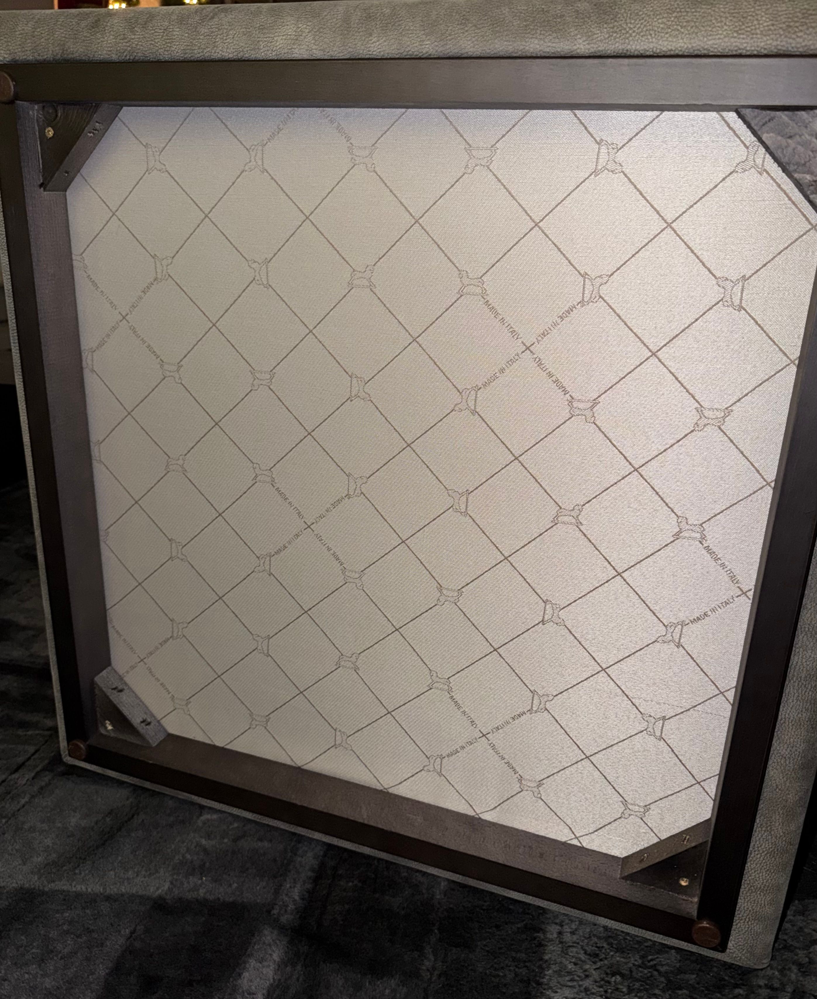 Pair of Amerigo leather ottomans Details