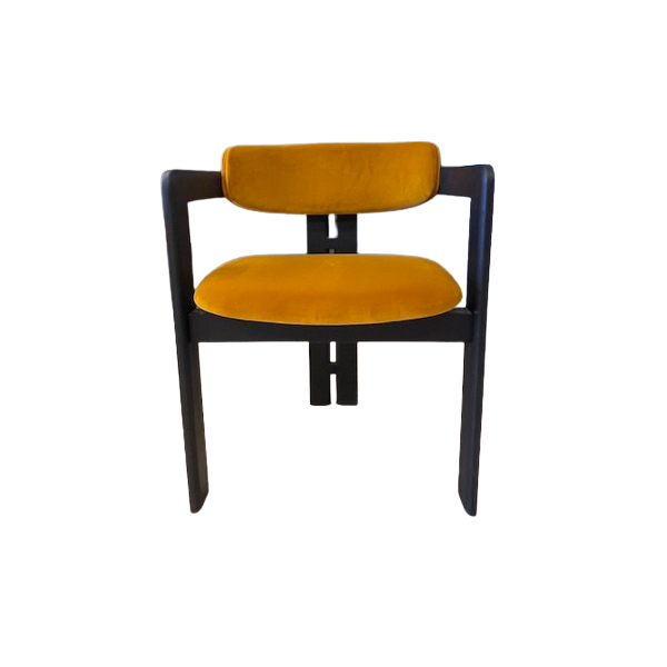 0414 chair in wood and orange fabric, Gallotti & Radice  image