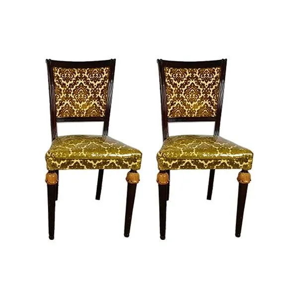 Set of 2 vintage fabric chairs (1950s), image