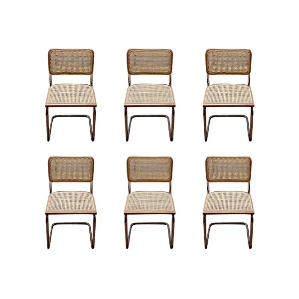 Set of 6 Cesca chairs by Marcel Breuer in wood, MDF Italia image