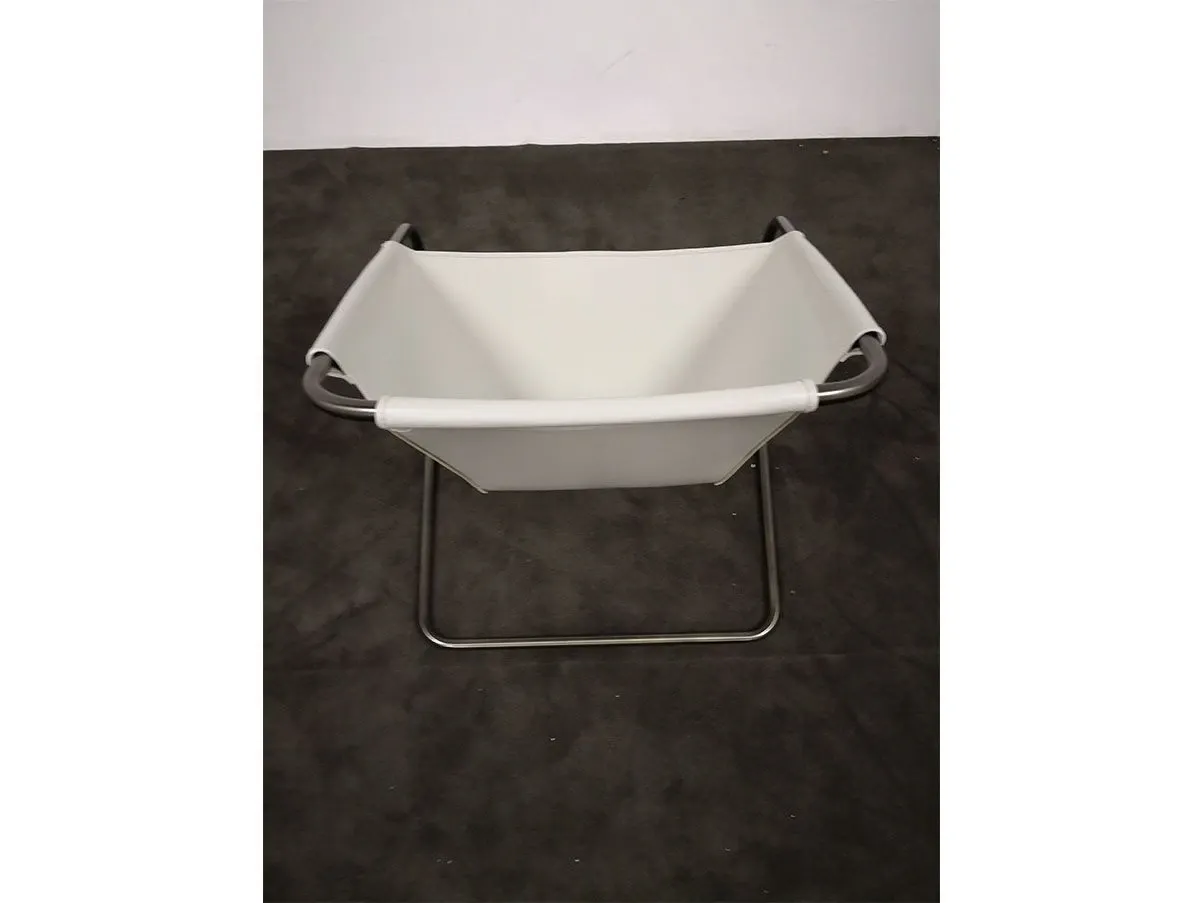 Foster armchair metal and leather (grey), Ivano Redaelli 3