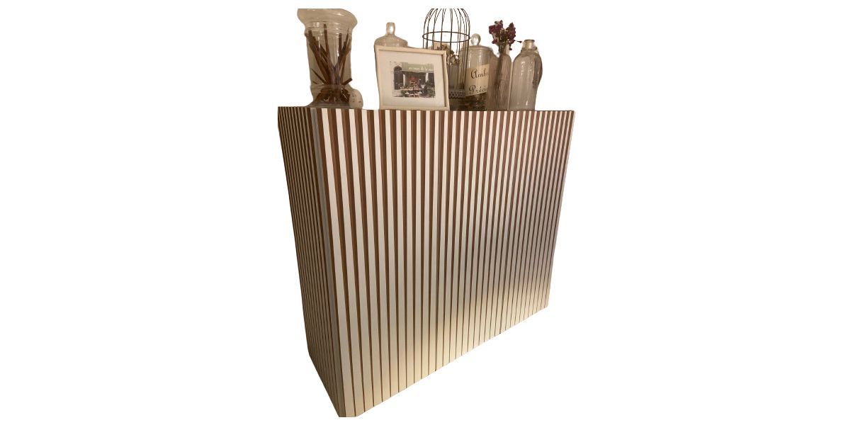 Sideboard Dorotea mit 3 Türen in Weiß und Braun 