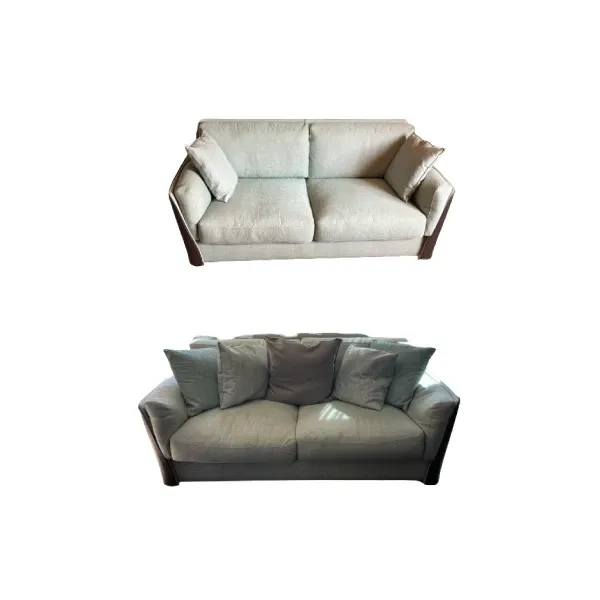 Set of 2 2-seater sofas in fabric and leather, Giorgetti image