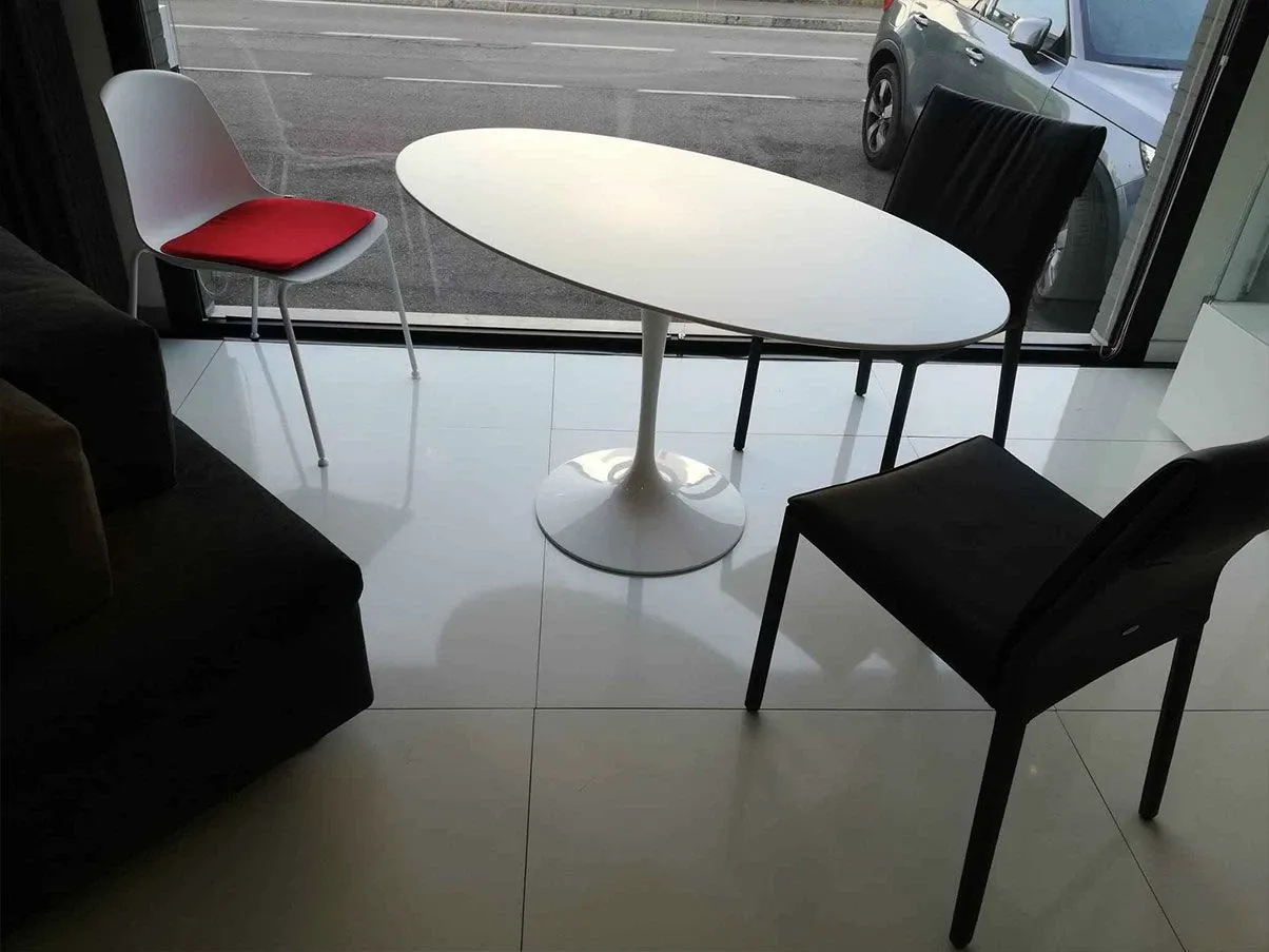 Tavolo ovale Tulip piano in laminato (bianco) 3