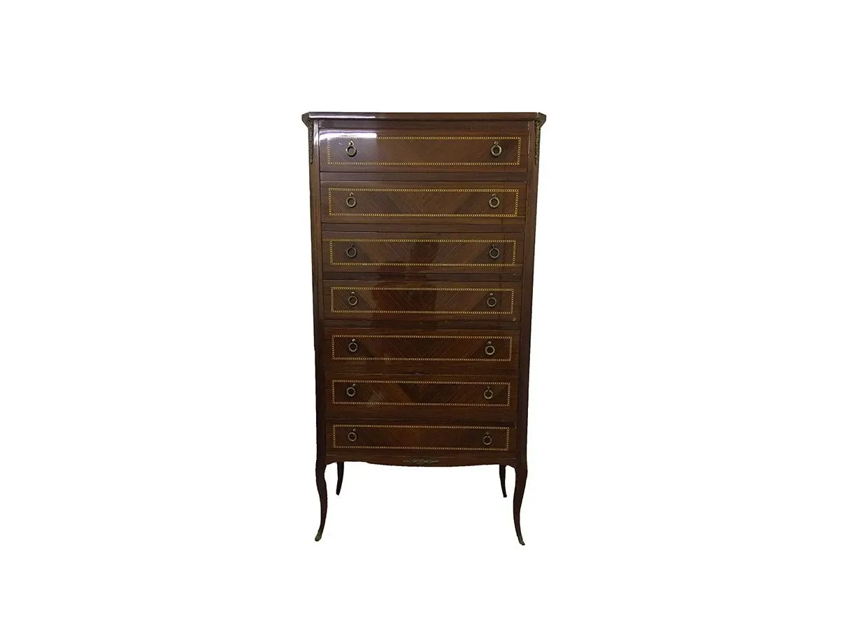 Mobile settimino vintage in legno mogano (anni '60) 1